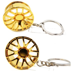 Llavero para Coche RUEDA DE ALEACIÓN Dorado en Metal IDEA DE REGALO
