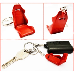 Car Keychain SPORTS SEAT Red in Metal GIFT IDEA