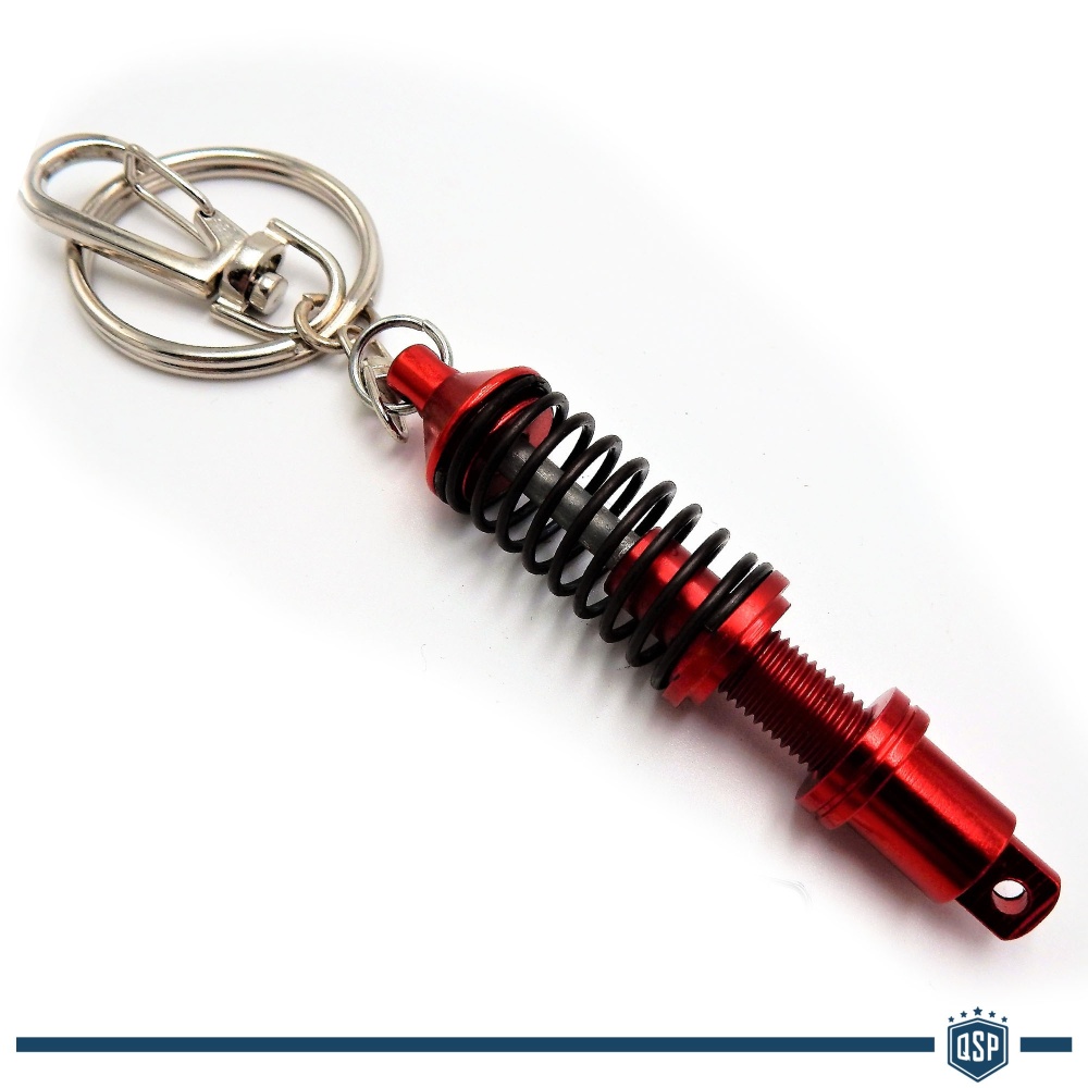 Llavero Coche Movimiento real Resorte de Amortiguador Rojo en metal IDEA REGALO Llavero Coche Movimiento real Resorte de Amortiguador Rojo en metal IDEA REGALO