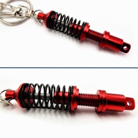 Llavero Coche Movimiento real Resorte de Amortiguador Rojo en metal IDEA REGALO
