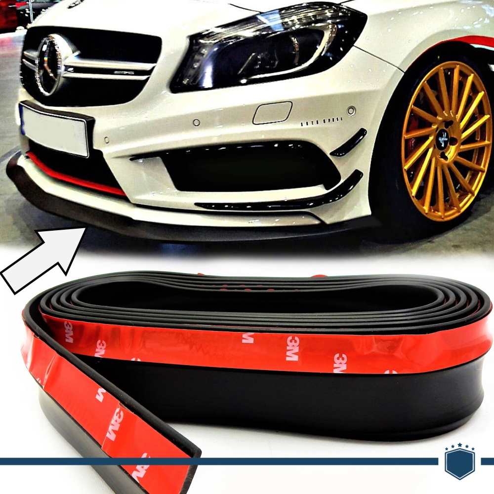 Spoiler Alerón Adhesivo para Mercedes CLA, Labio parachoques LIP o Faldones Laterales Negro Flexible