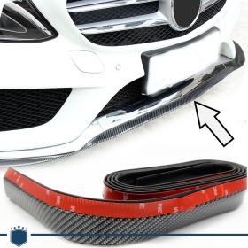 Adhesive Spoiler for Mercedes A / B Class, Bumper Lip or Side Skirt Black Carbon Fiber Flexible