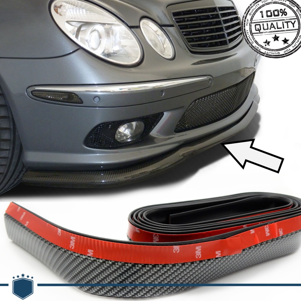 Klebender Spoiler für Mercedes E Klasse W210/W211/W124, Kohlefaser-Effekt Stoßstangenlippe oder Seitenschweller Flexibel