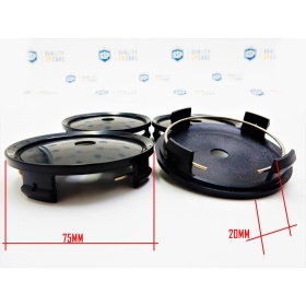 X4 TAPAS 75mm, tapabujes de ABS negro de Calidad PARA centro de llantas de aleación Mercedes Clase A, B, C, E, S, SL, SLK, ML, GL, GLA, GLK, GLS, CLA, CLS, CLK