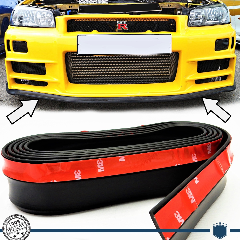 Spoiler Alerón Adhesivo para Nissan Skyline GT-R, Labio parachoques LIP o Faldones Laterales Negro Flexible Spoiler Alerón Adhesivo para Nissan Skyline GT-R, Labio parachoques LIP o Faldones Laterales Negro Flexible