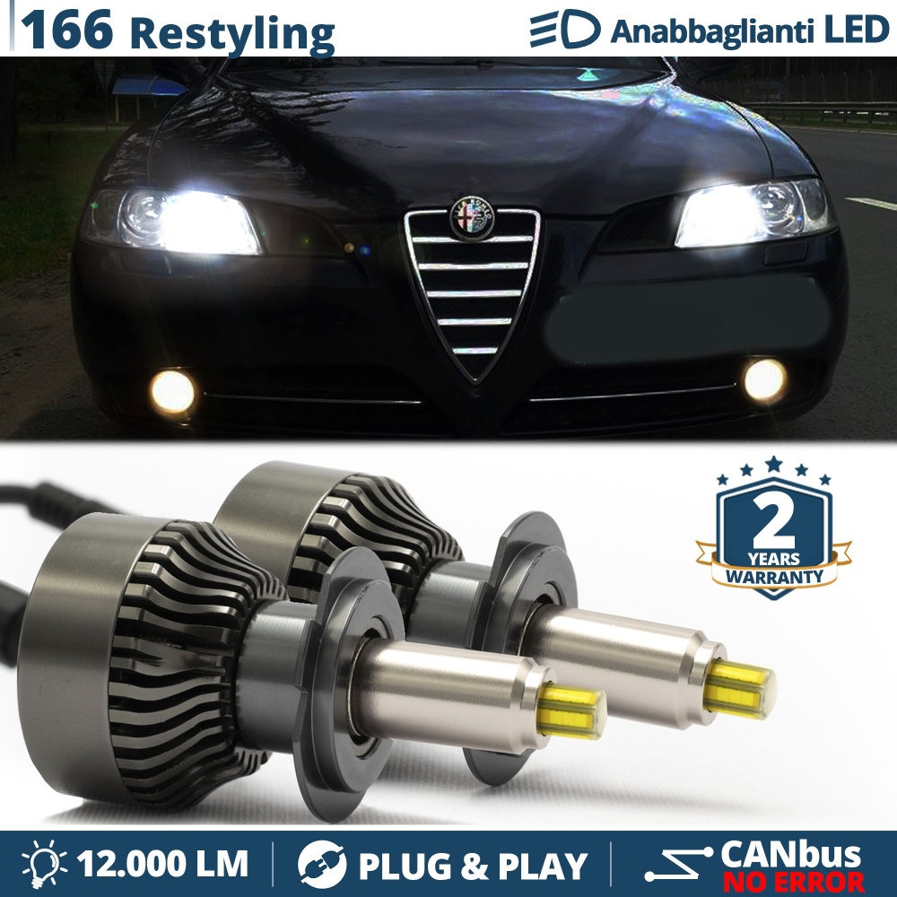 Kit LED H7 para ALFA ROMEO 166 Luces de Cruce | Bombillas Led Canbus 6500K 12000LM