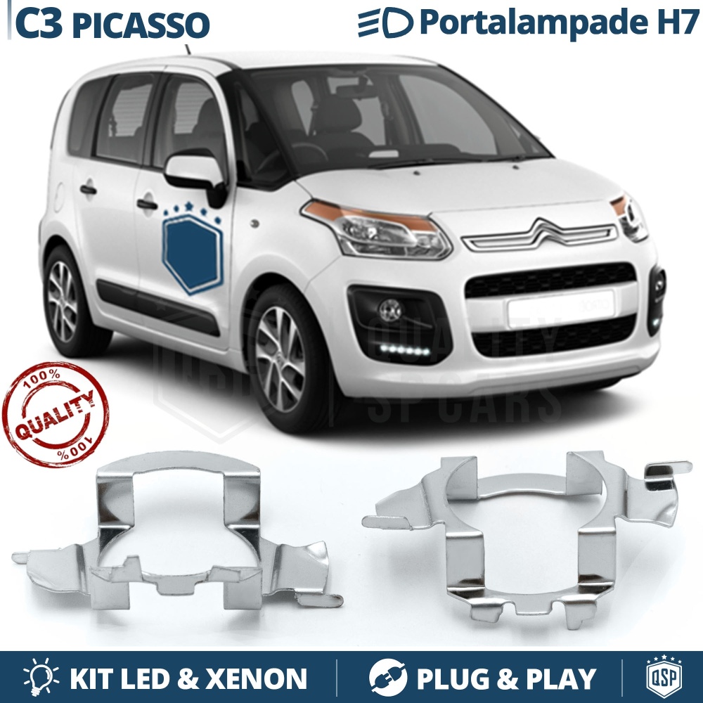 2X Adaptatores del Retenedor Soporte Bombilla para Montaje KIT LED H7 para Citroen C3 Picasso (09-17) 2X Adaptatores del Retenedor Soporte Bombilla para Montaje KIT LED H7 para Citroen C3 Picasso (09-17)