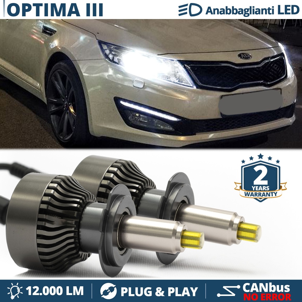 Kit LED H7 para Kia Optima 3 Luces de Cruce | Bombillas Led Canbus 6500K 12000LM