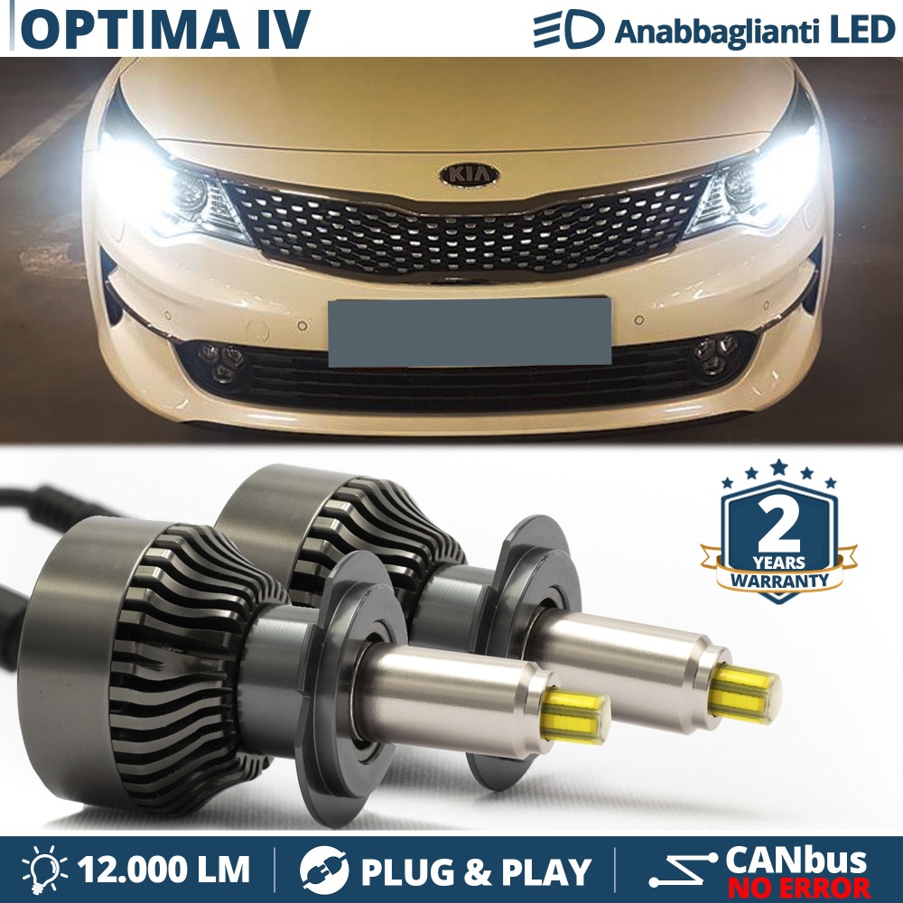 Kit LED H7 para Kia Optima 4 Luces de Cruce | Bombillas Led Canbus 6500K 12000LM