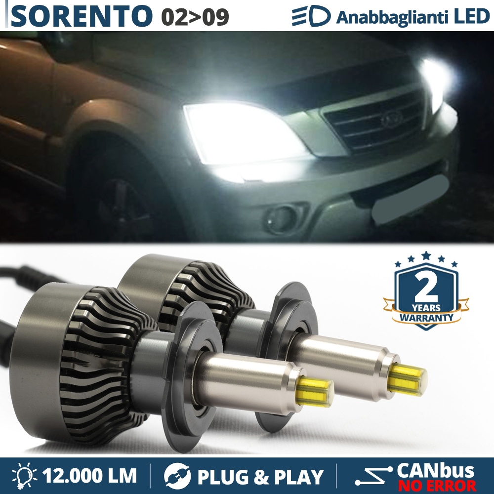 Kit LED H7 para Kia Sorento 1 Luces de Cruce | Bombillas Led Canbus 6500K 12000LM