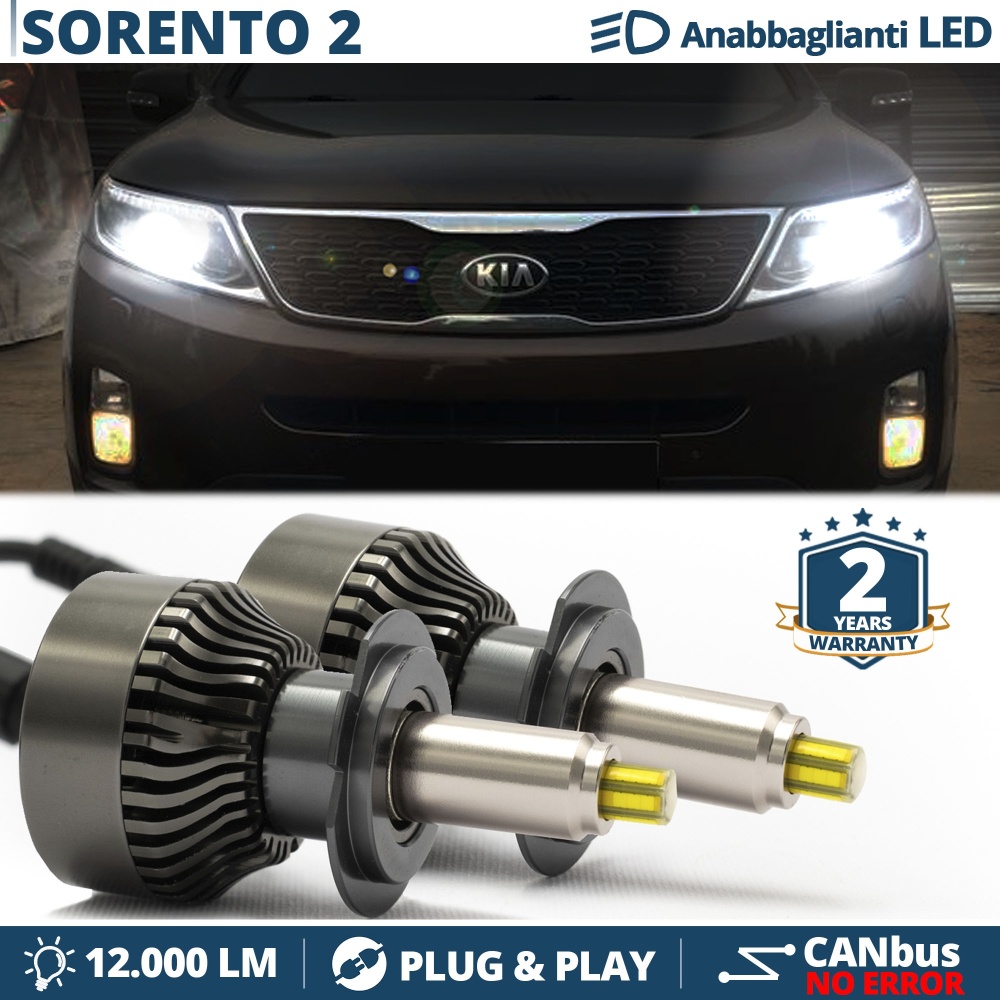 Kit LED H7 para Kia Sorento 2 XM Luces de Cruce | Bombillas Led Canbus 6500K 12000LM