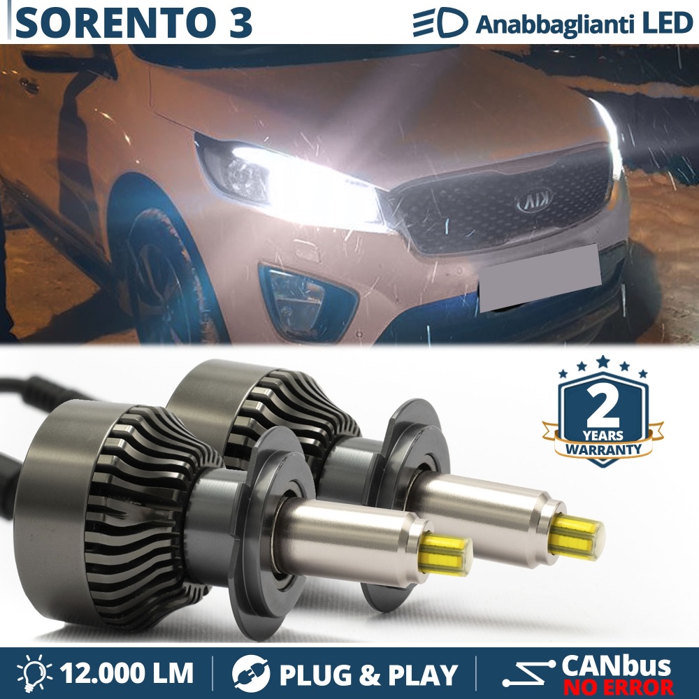 Kit LED H7 para Kia Sorento 3 Luces de Cruce | Bombillas Led Canbus 6500K 12000LM
