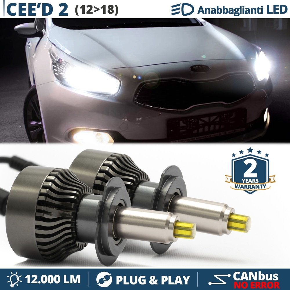 Kit LED H7 para Kia Cee'd 2 Luces de Cruce | Bombillas Led Canbus 6500K 12000LM