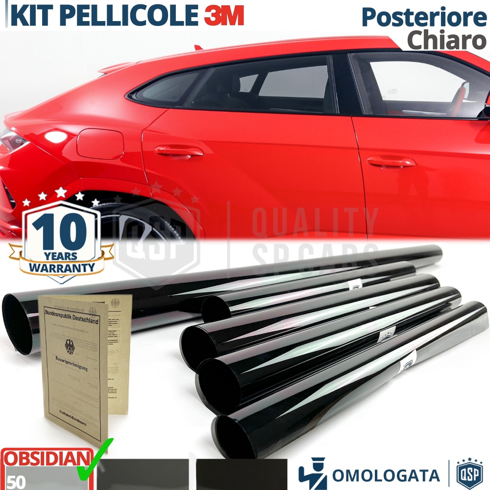 Película Tinte 3M Ventanas TRASERAS para Peugeot 208 Aprobada | OBSIDIAN 50 CLARO