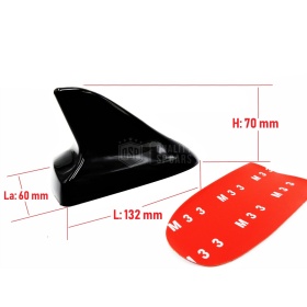 FINTA ANTENNA Auto PINNA DI SQUALO Adesiva, UNIVERSALE Nera Estetica Sport in Resina di ABS