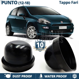 1 TAPPO MAGGIORATO FARI Anteriori per FIAT PUNTO (12-18), Coperchio ANTIPOLVERE Installazione KIT LED E XENON