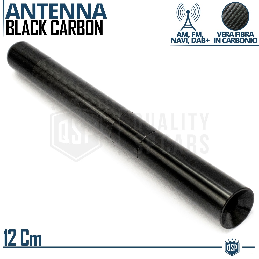 Universal Screw Aerial Antenna 12 CM Carbon Fiber REAL AM-FM-DAB Radio Reception Universal Screw Aerial Antenna 12 CM Carbon Fiber REAL AM-FM-DAB Radio Reception