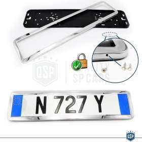 Soporte de Placa de Matrícula Trasera Cromada para Seat, en Acero Inoxidable Profesional