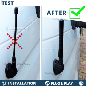 Universal Screw Aerial Antenna 12 CM Carbon Fiber REAL AM-FM-DAB Radio Reception