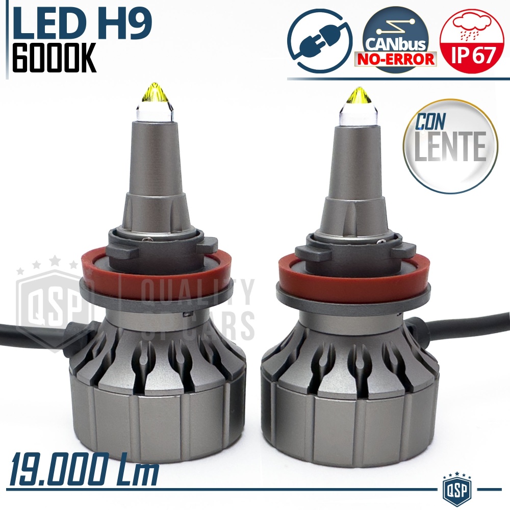 Bombillas LED H9 CANbus para Lenticulares Profesionales | Luz Blanca Potente 19.000LM