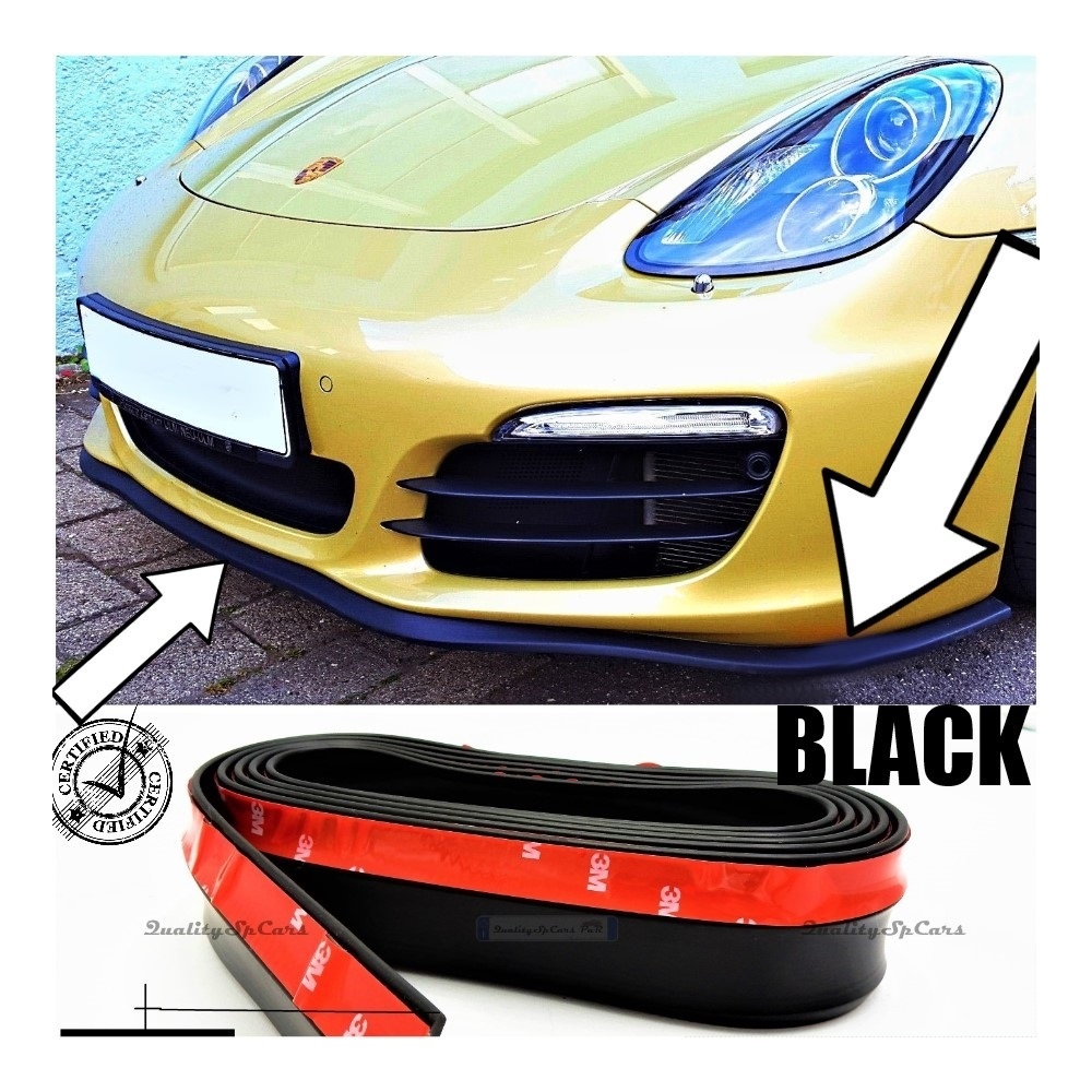 SPOILER Alerón Adhesivo Compatible con PORSCHE, LABIO parachoques LIP o Faldones Laterales en EPDM NEGRO flexible SPOILER Alerón Adhesivo Compatible con PORSCHE, LABIO parachoques LIP o Faldones Laterales en EPDM NEGRO flexible