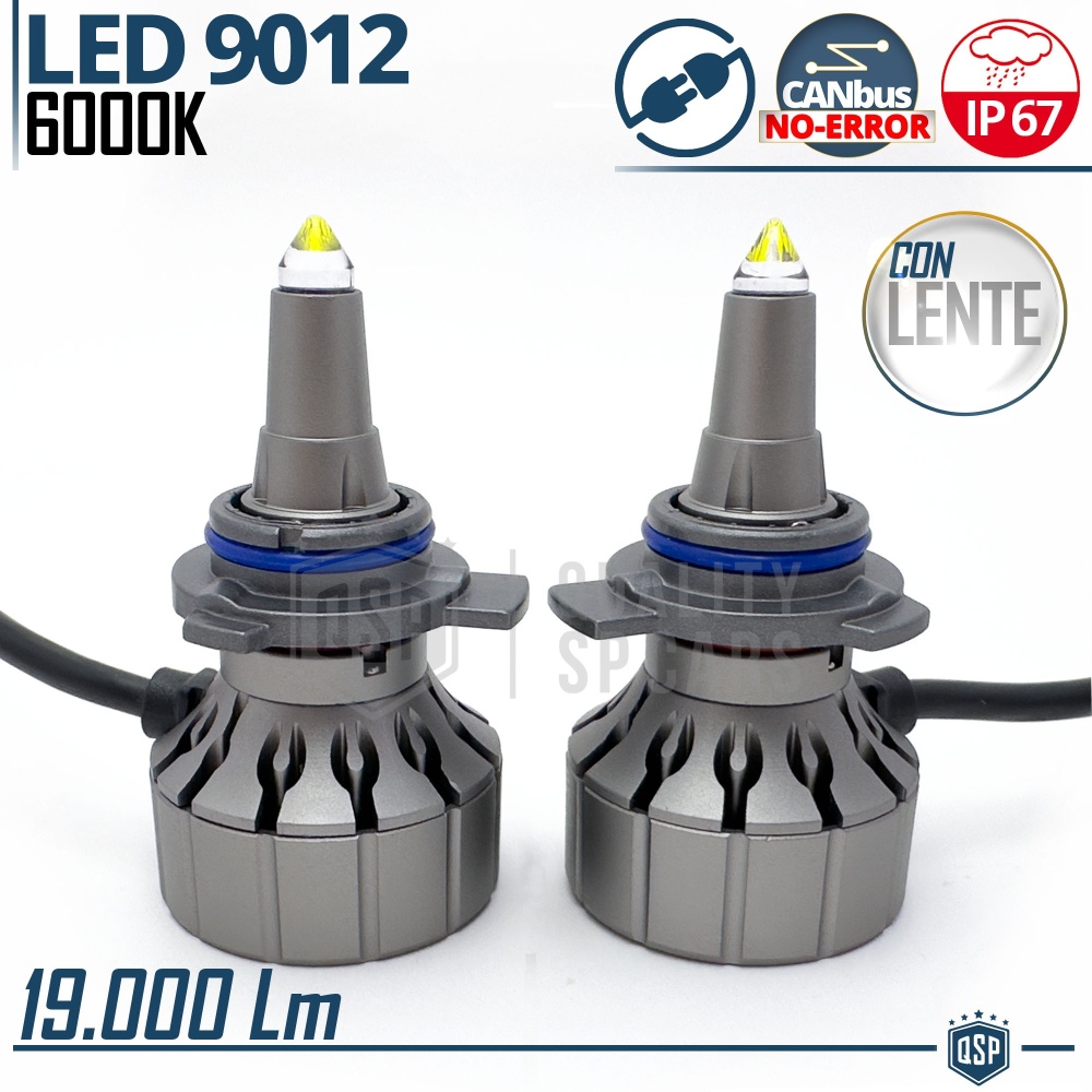Bombillas LED 9012 CANbus para Lenticulares Profesionales | Luz Blanca Potente 19.000LM