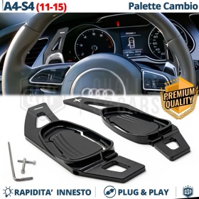 2 Levas de Volante para AUDI A4, S4 (B8) 11-15 | Levas de Cambio en Aluminio Negro Anodizado