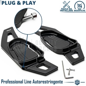 2 Levas de Volante para AUDI S6, RS6 (C7) 14-18 | Levas de Cambio en Aluminio Negro Anodizado