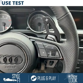 2 Levas de Volante para AUDI RS7 (C7) 14-18 | Levas de Cambio en Aluminio Negro Anodizado