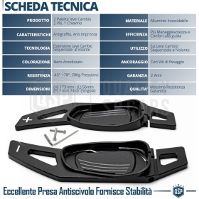2 Levas de Volante para AUDI RS7 (C7) 14-18 | Levas de Cambio en Aluminio Negro Anodizado