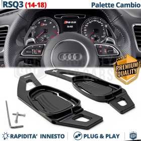 2 PALETTE Cambio al Volante per AUDI RSQ3 (8U) 14-18 | Leve Paddle Alluminio Nero Anodizzato