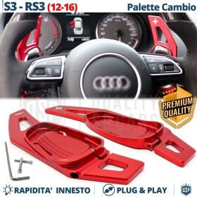 2 Levas de Volante para AUDI S3, RS3 (8V) 12-16 | Levas de Cambio en Aluminio Rojo Anodizado