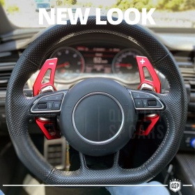 2 Levas de Volante para AUDI A4, S4 (B8) 11-15 | Levas de Cambio en Aluminio Rojo Anodizado