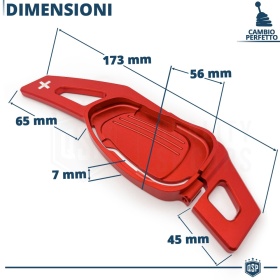 2 Palettes au Volant pour AUDI S5, RS5 (8T) 13-16 | Extension Palettes Aluminium Rouge Anodisé