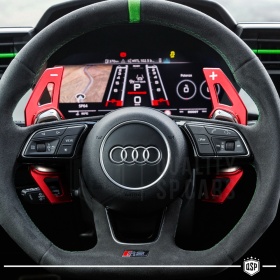 2 Palettes au Volant pour AUDI S5, RS5 (8T) 13-16 | Extension Palettes Aluminium Rouge Anodisé