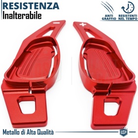 2 Palettes au Volant pour AUDI S5, RS5 (8T) 13-16 | Extension Palettes Aluminium Rouge Anodisé