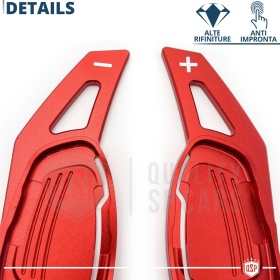 2 Palettes au Volant pour AUDI S5, RS5 (8T) 13-16 | Extension Palettes Aluminium Rouge Anodisé