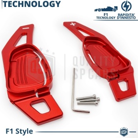 2 Palettes au Volant pour AUDI S5, RS5 (8T) 13-16 | Extension Palettes Aluminium Rouge Anodisé