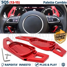 2 Levas de Volante para AUDI SQ5 (8R) 13-15 | Levas de Cambio en Aluminio Rojo Anodizado