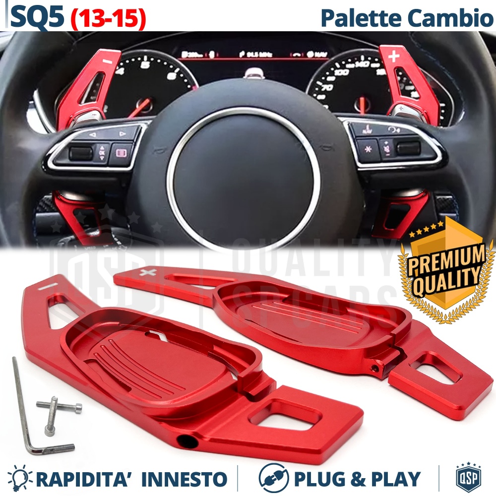 2 Levas de Volante para AUDI SQ5 (8R) 13-15 | Levas de Cambio en Aluminio Rojo Anodizado 2 Levas de Volante para AUDI SQ5 (8R) 13-15 | Levas de Cambio en Aluminio Rojo Anodizado