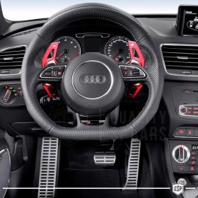 2 Levas de Volante para AUDI SQ5 (8R) 13-15 | Levas de Cambio en Aluminio Rojo Anodizado