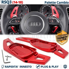2 Levas de Volante para AUDI RSQ3 (8U) 14-18 | Levas de Cambio en Aluminio Rojo Anodizado