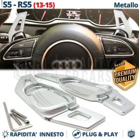 2 Levas de Volante para AUDI S5, RS5 (8T) 13-16 | Levas de Cambio en Aluminio Silver Anodizado