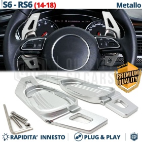 2 Levas de Volante para AUDI S6, RS6 (C7) 14-18 | Levas de Cambio en Aluminio Silver Anodizado