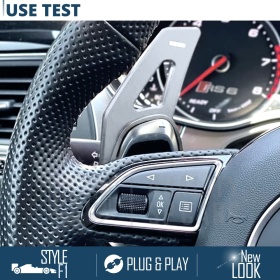 2 Levas de Volante para AUDI S6, RS6 (C7) 14-18 | Levas de Cambio en Aluminio Silver Anodizado