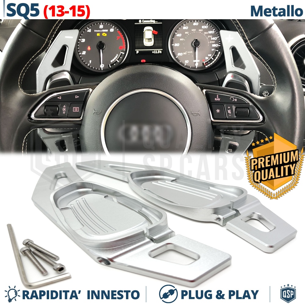 2 Levas de Volante para AUDI SQ5 (8R) 13-15 | Levas de Cambio en Aluminio Silver Anodizado 2 Levas de Volante para AUDI SQ5 (8R) 13-15 | Levas de Cambio en Aluminio Silver Anodizado