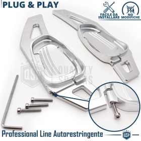 2 PALETTE Cambio al Volante per AUDI RS7 (C7) 14-18 | Leve Paddle Alluminio Silver Anodizzato