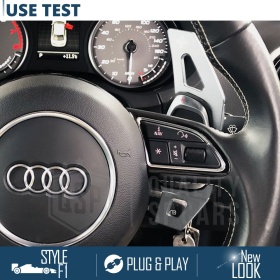 2 PALETTE Cambio al Volante per AUDI RS7 (C7) 14-18 | Leve Paddle Alluminio Silver Anodizzato