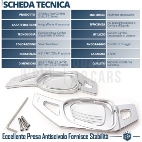 2 Levas de Volante para AUDI RSQ3 (8U) 14-18 | Levas de Cambio en Aluminio Silver Anodizado