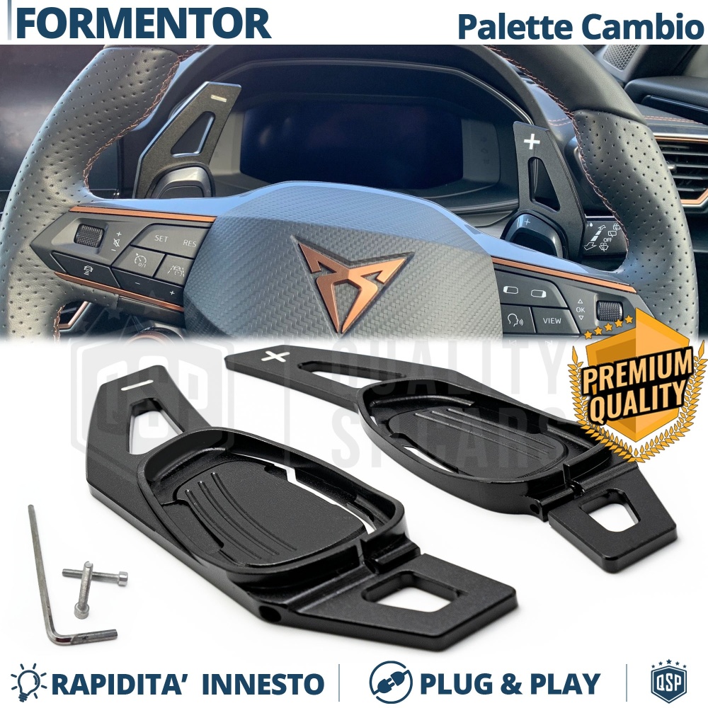 2 Levas de Volante para Cupra Formentor | Levas de Cambio en Aluminio Negro 2 Levas de Volante para Cupra Formentor | Levas de Cambio en Aluminio Negro